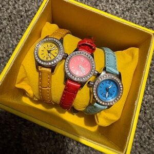 Invicta Yellow, Red, and Blue Watch Trio